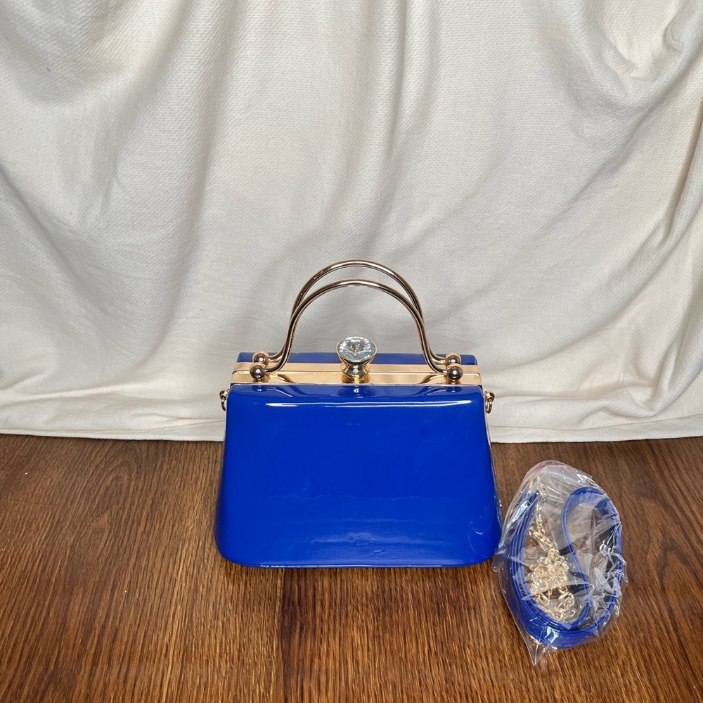 Blue party clutch